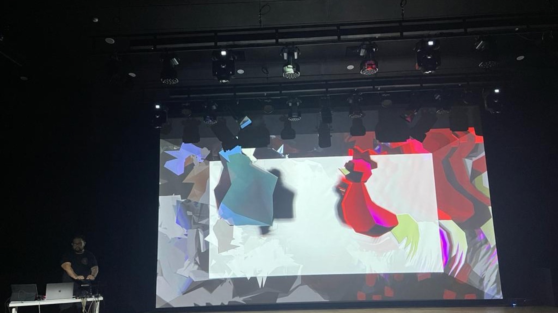 Ciung Wanara — gesture-driven projection and live synthesis, performance view.